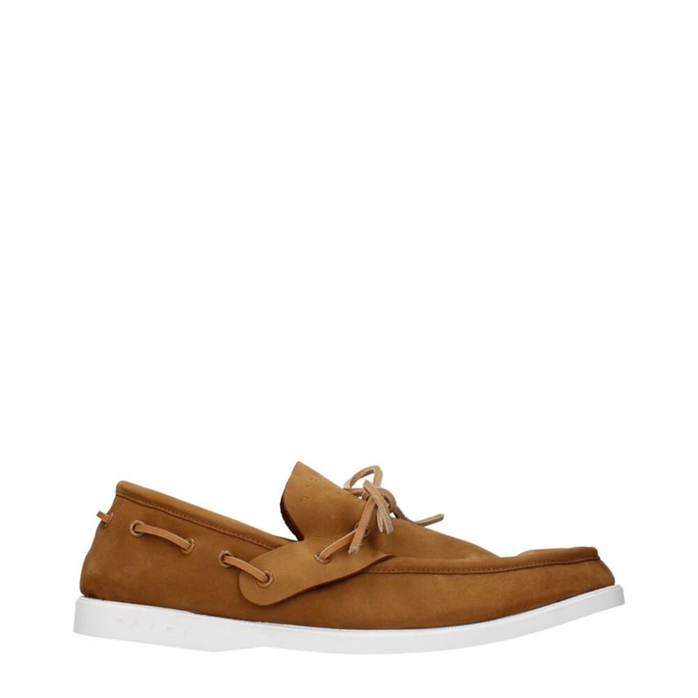 Marni Brown Leather Slip-On Men's Loafers